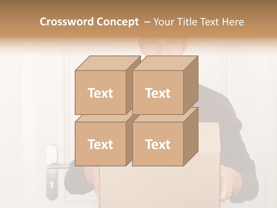 Friendly Postman Having A Packet For You PowerPoint Template