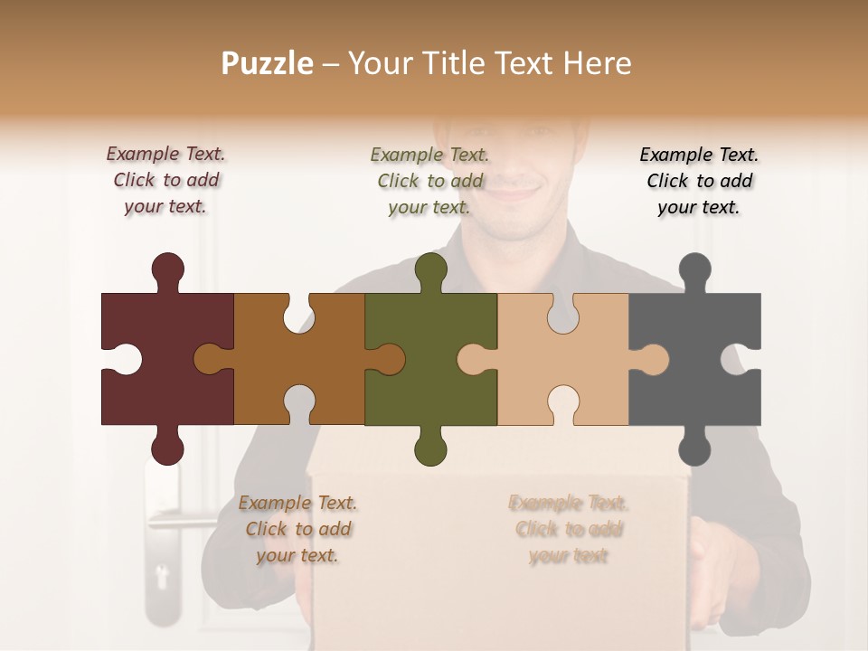 Friendly Postman Having A Packet For You PowerPoint Template