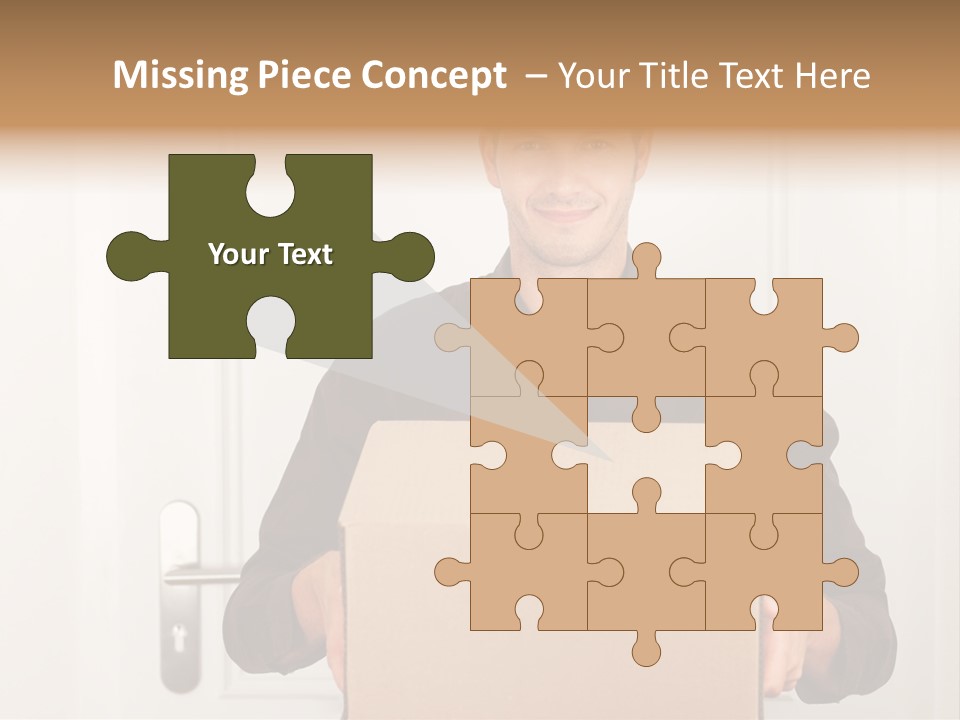 Friendly Postman Having A Packet For You PowerPoint Template