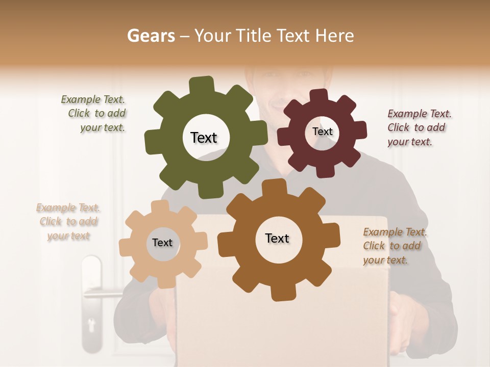 Friendly Postman Having A Packet For You PowerPoint Template