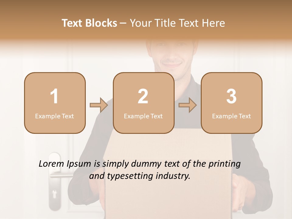 Friendly Postman Having A Packet For You PowerPoint Template