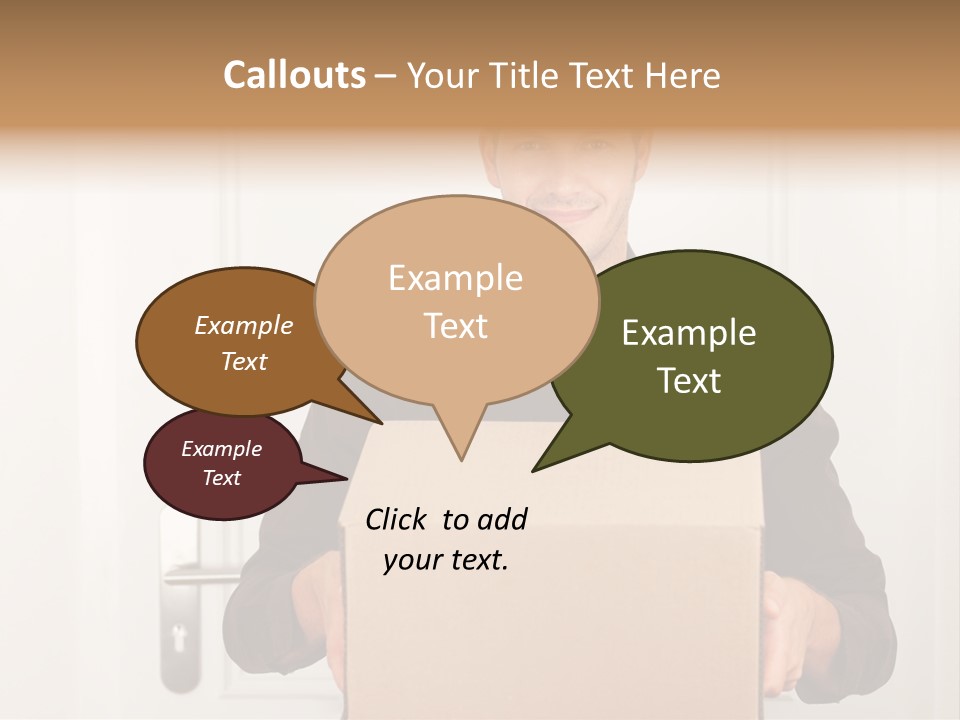 Friendly Postman Having A Packet For You PowerPoint Template