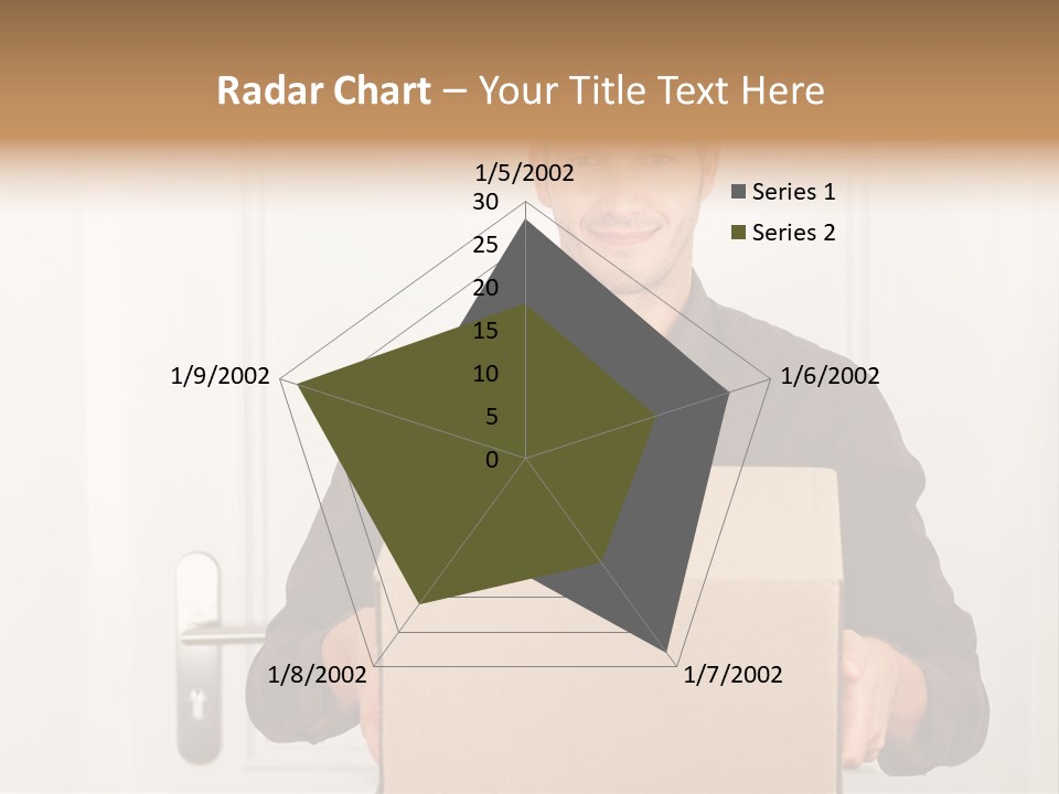 Friendly Postman Having A Packet For You PowerPoint Template