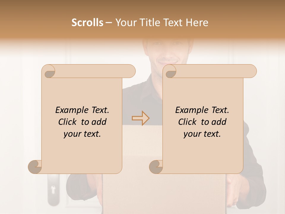 Friendly Postman Having A Packet For You PowerPoint Template