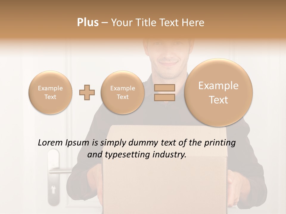 Friendly Postman Having A Packet For You PowerPoint Template