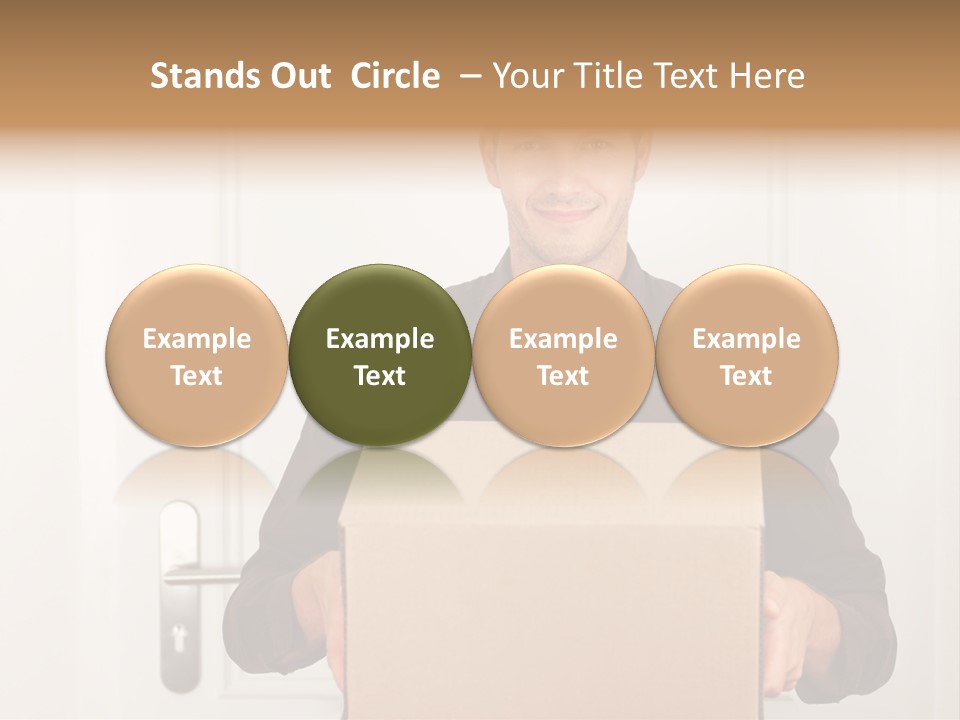 Friendly Postman Having A Packet For You PowerPoint Template