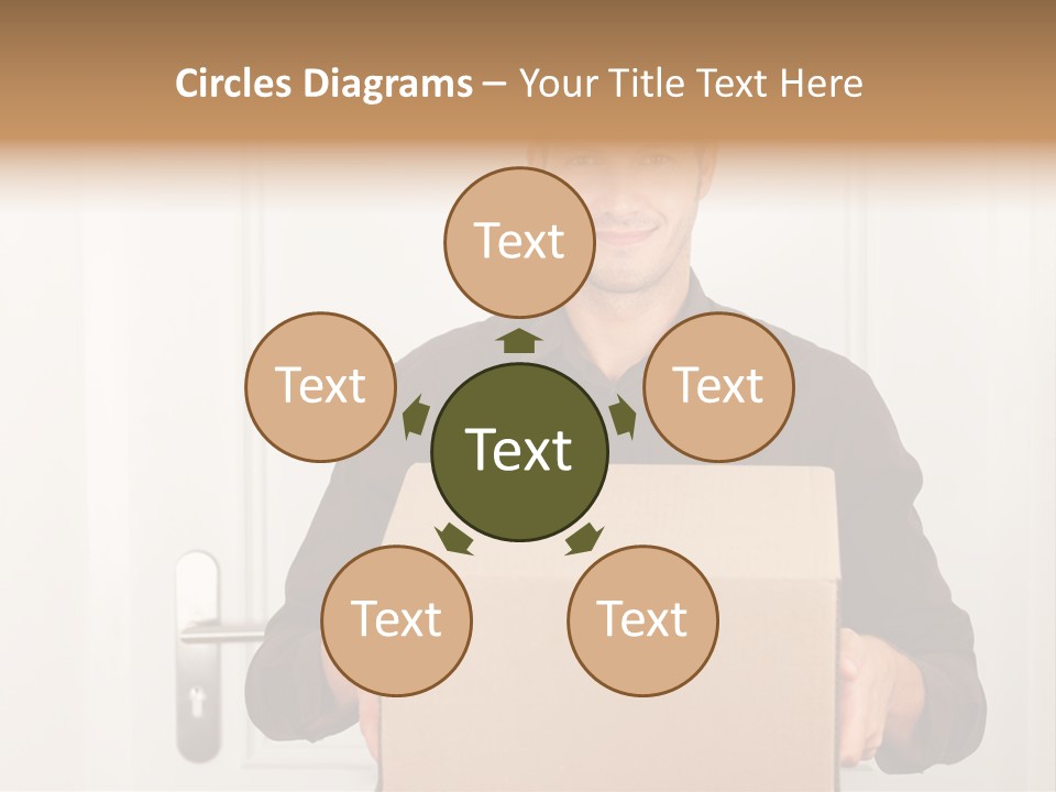 Friendly Postman Having A Packet For You PowerPoint Template