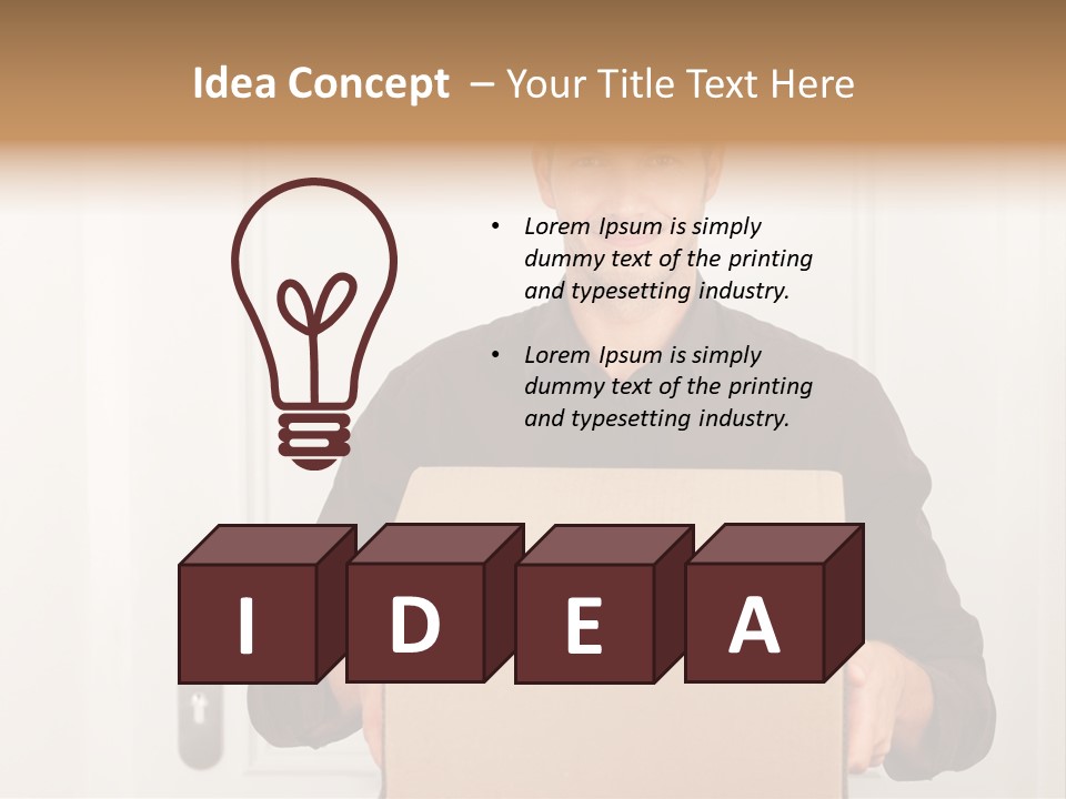 Friendly Postman Having A Packet For You PowerPoint Template