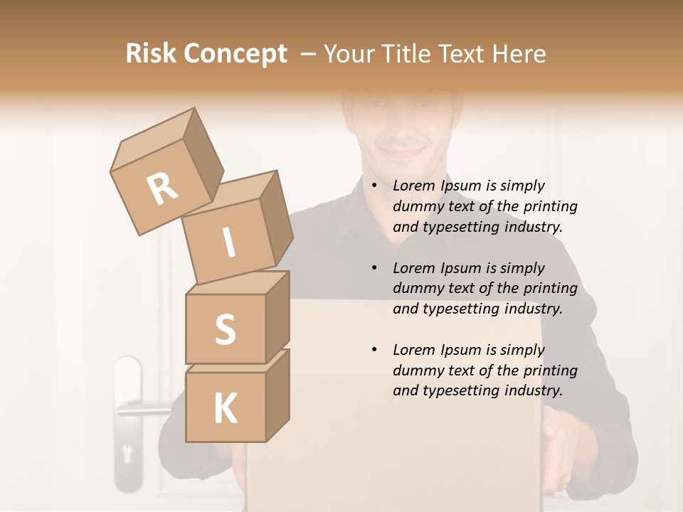 Friendly Postman Having A Packet For You PowerPoint Template