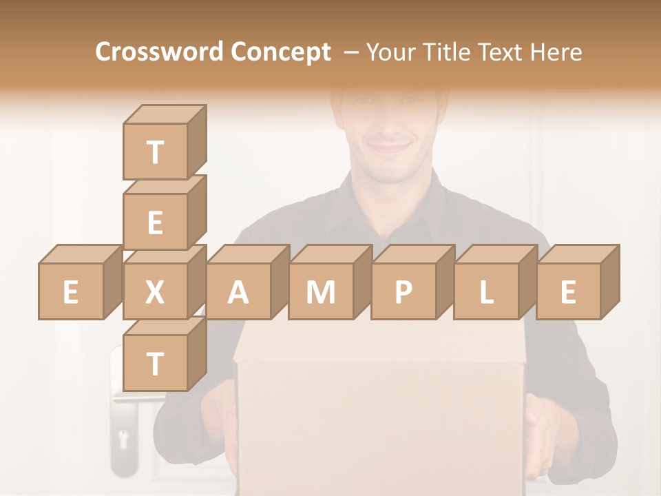 Friendly Postman Having A Packet For You PowerPoint Template