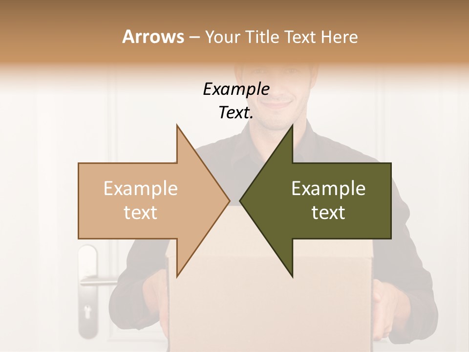 Friendly Postman Having A Packet For You PowerPoint Template