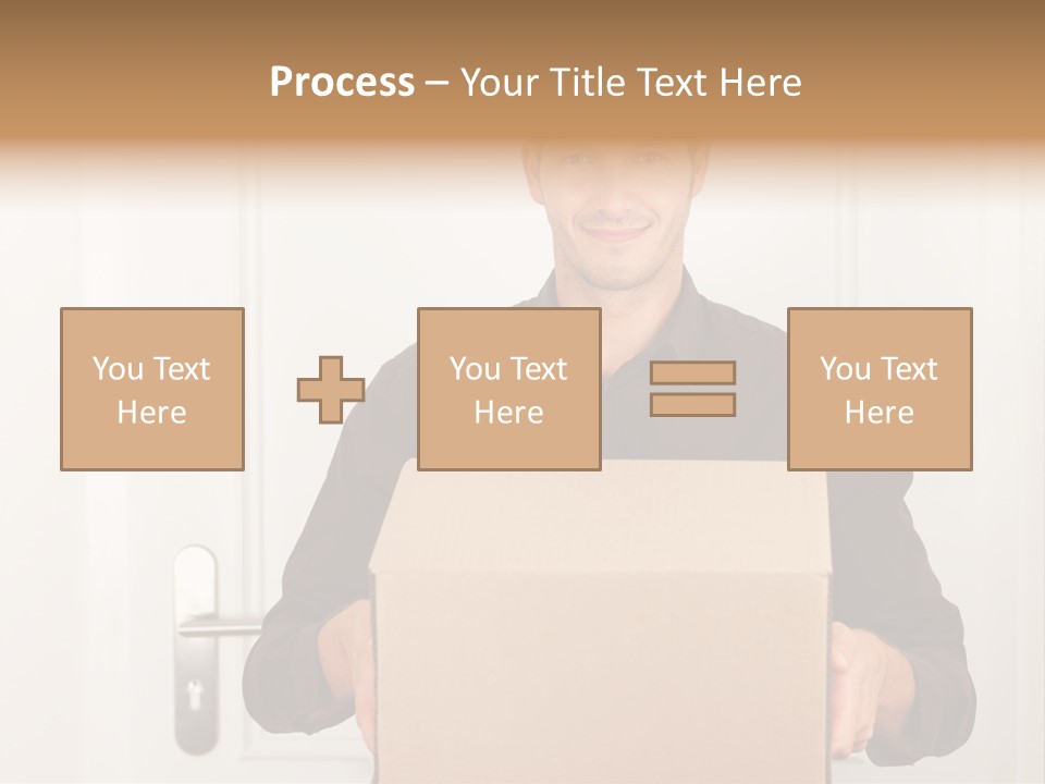 Friendly Postman Having A Packet For You PowerPoint Template