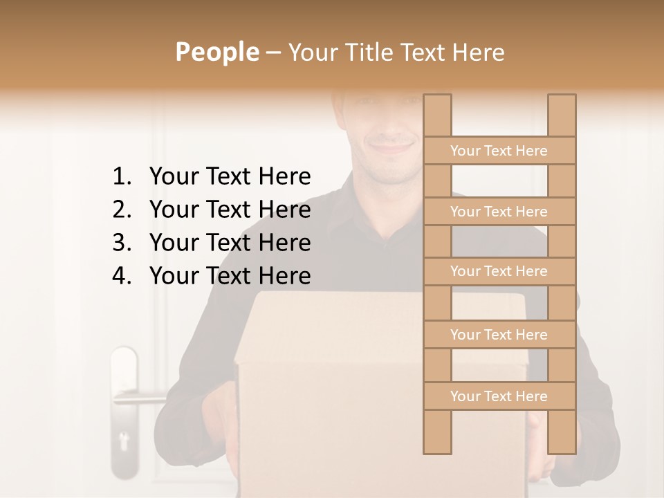 Friendly Postman Having A Packet For You PowerPoint Template