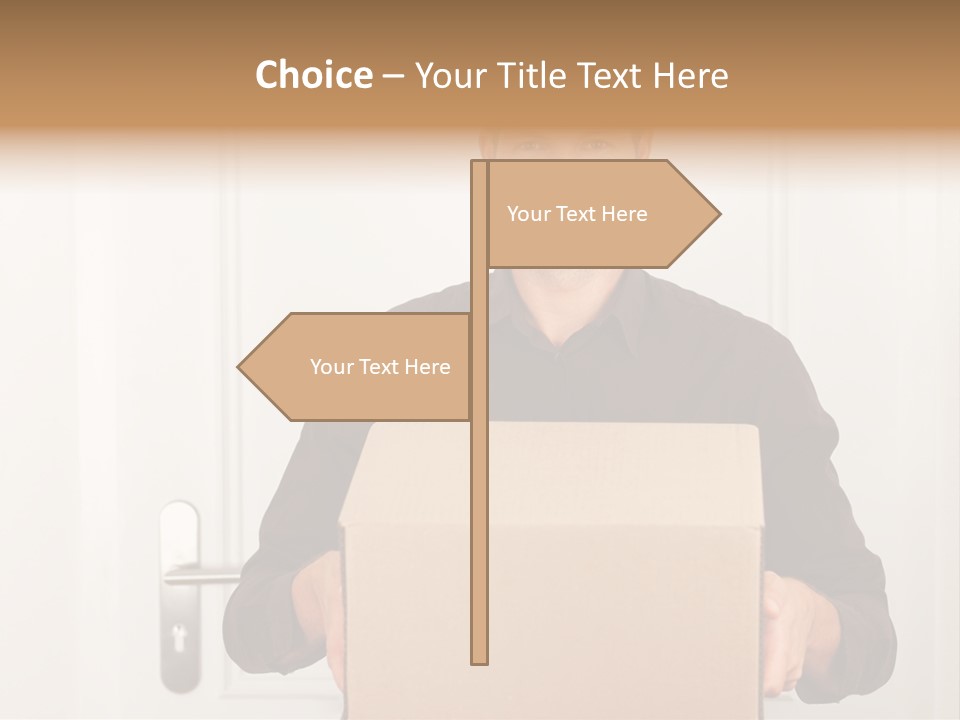 Friendly Postman Having A Packet For You PowerPoint Template