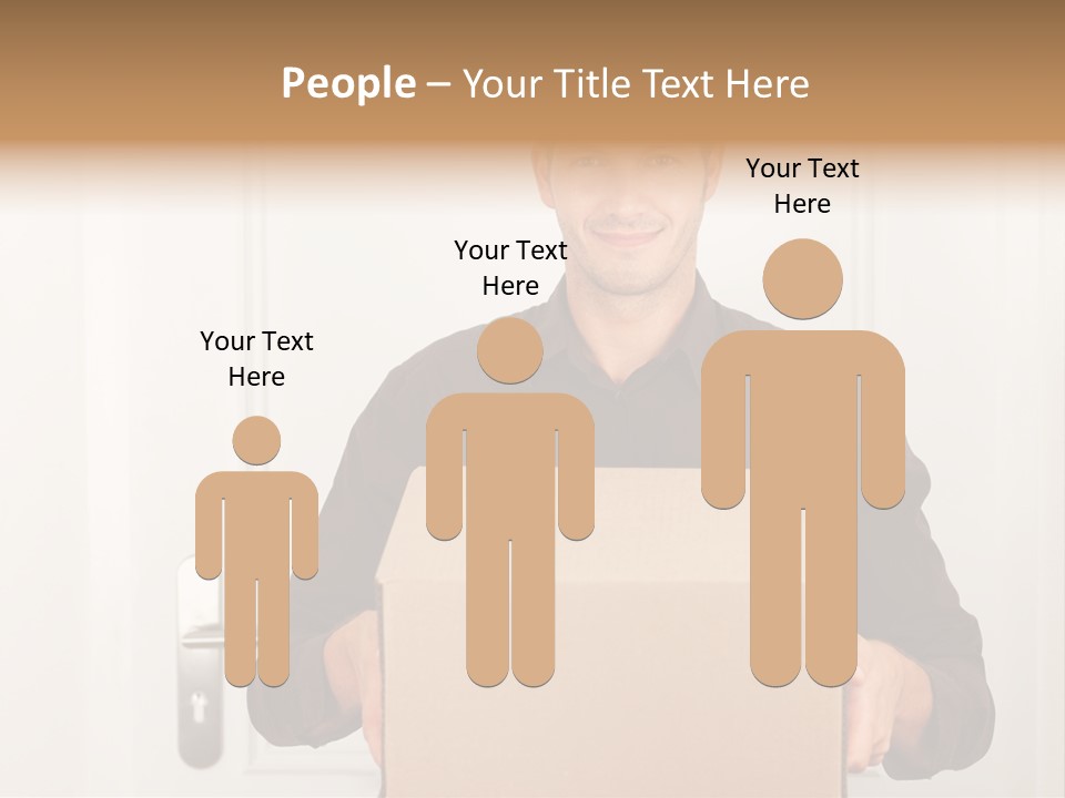 Friendly Postman Having A Packet For You PowerPoint Template