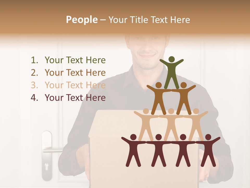 Friendly Postman Having A Packet For You PowerPoint Template