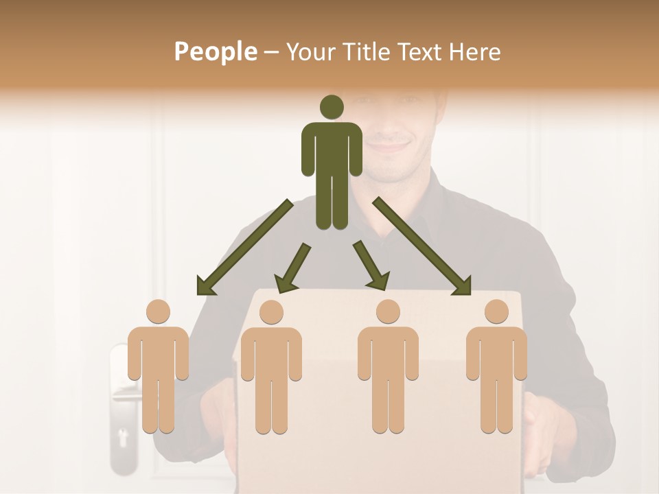 Friendly Postman Having A Packet For You PowerPoint Template