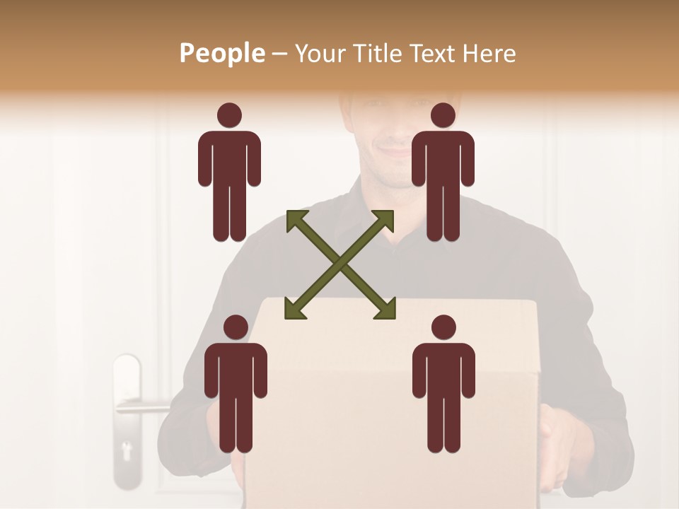 Friendly Postman Having A Packet For You PowerPoint Template