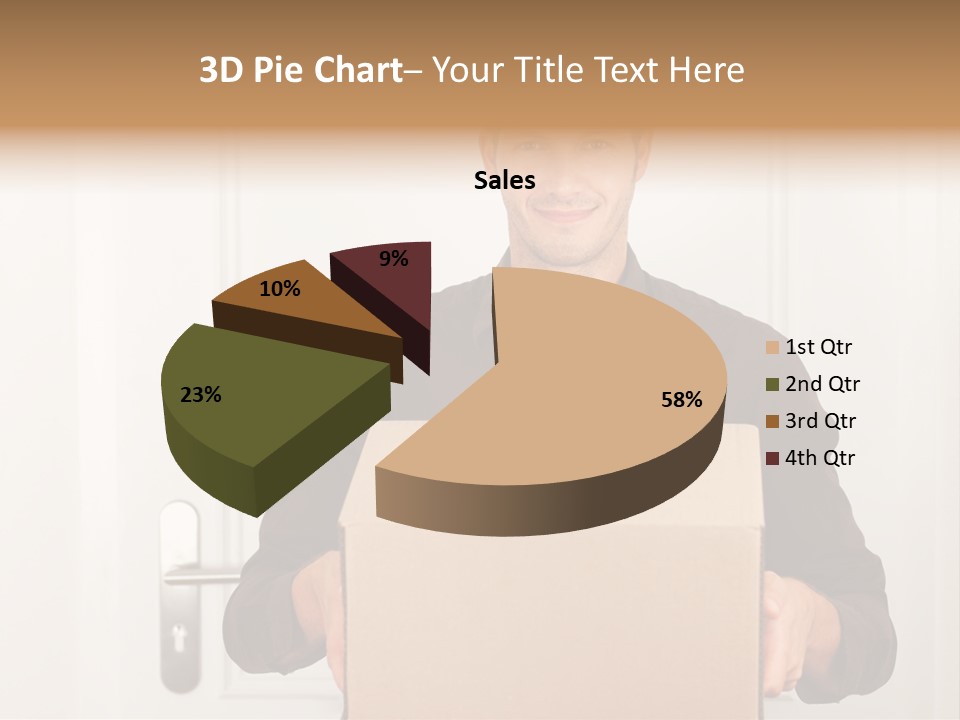 Friendly Postman Having A Packet For You PowerPoint Template