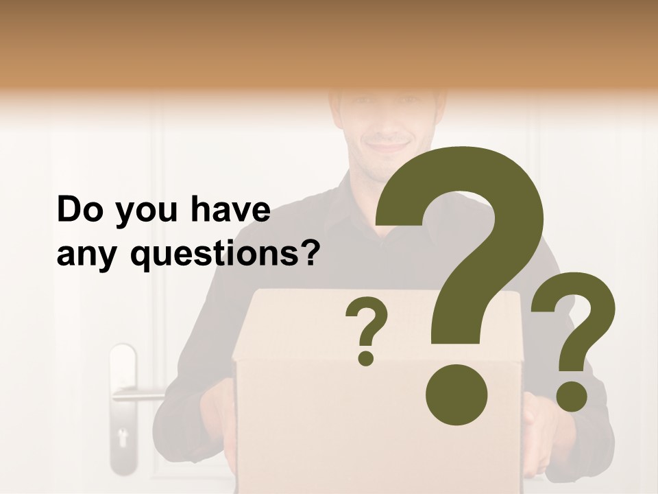 Friendly Postman Having A Packet For You PowerPoint Template