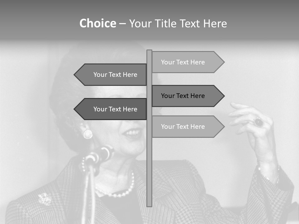 London - July 1: Hon. Margaret Thatcher, British Prime Minister, Speaks On July 1, 1991 In London. She Was Prime Minister From 1979-1990. PowerPoint Template