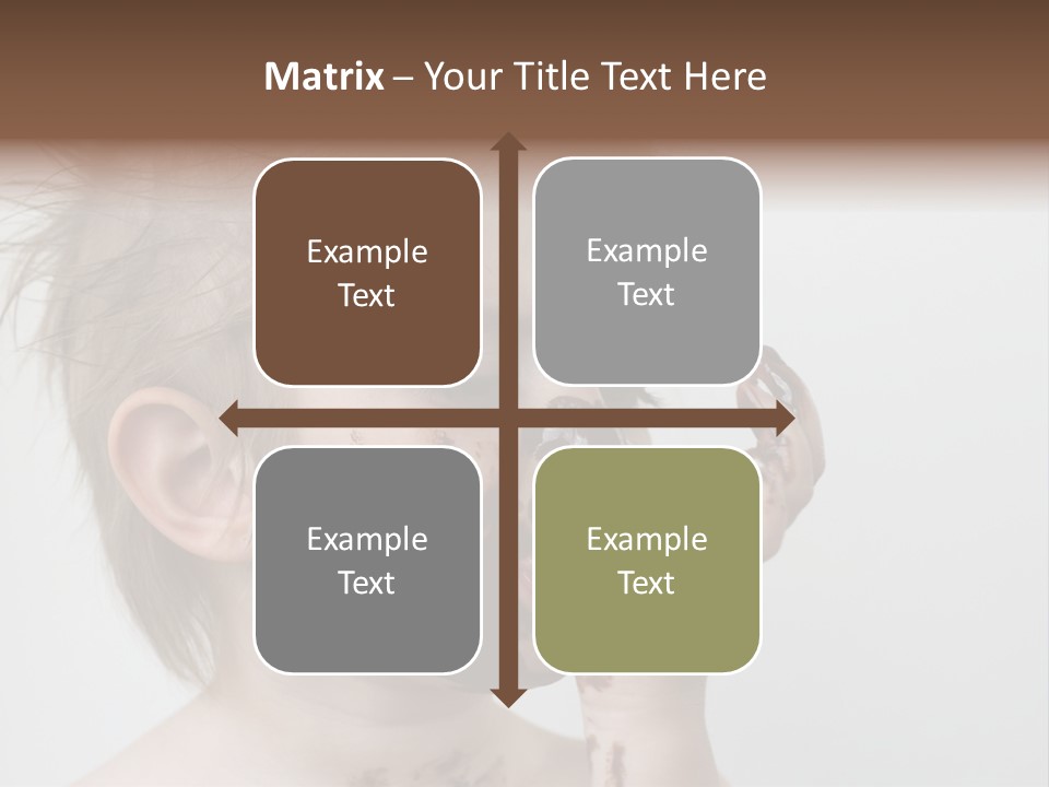 Baby With Face Covered In Chocolate PowerPoint Template