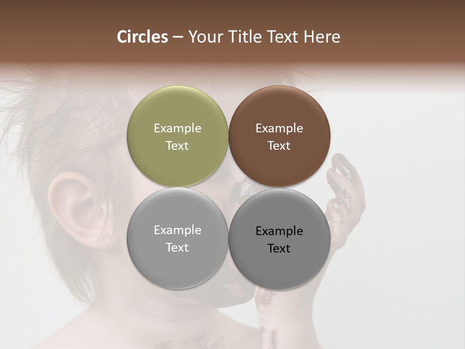 Baby With Face Covered In Chocolate PowerPoint Template