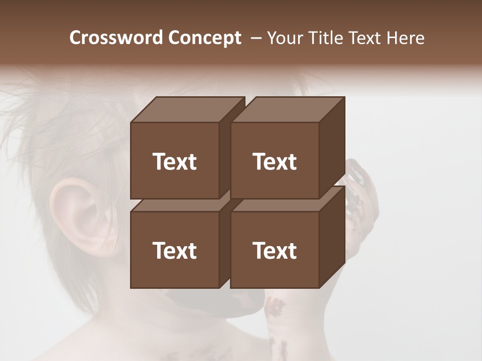 Baby With Face Covered In Chocolate PowerPoint Template