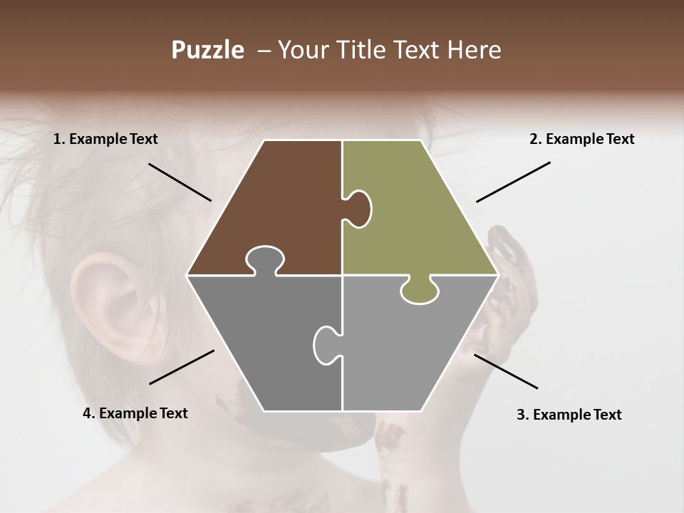 Baby With Face Covered In Chocolate PowerPoint Template