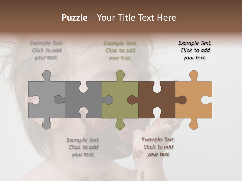 Baby With Face Covered In Chocolate PowerPoint Template