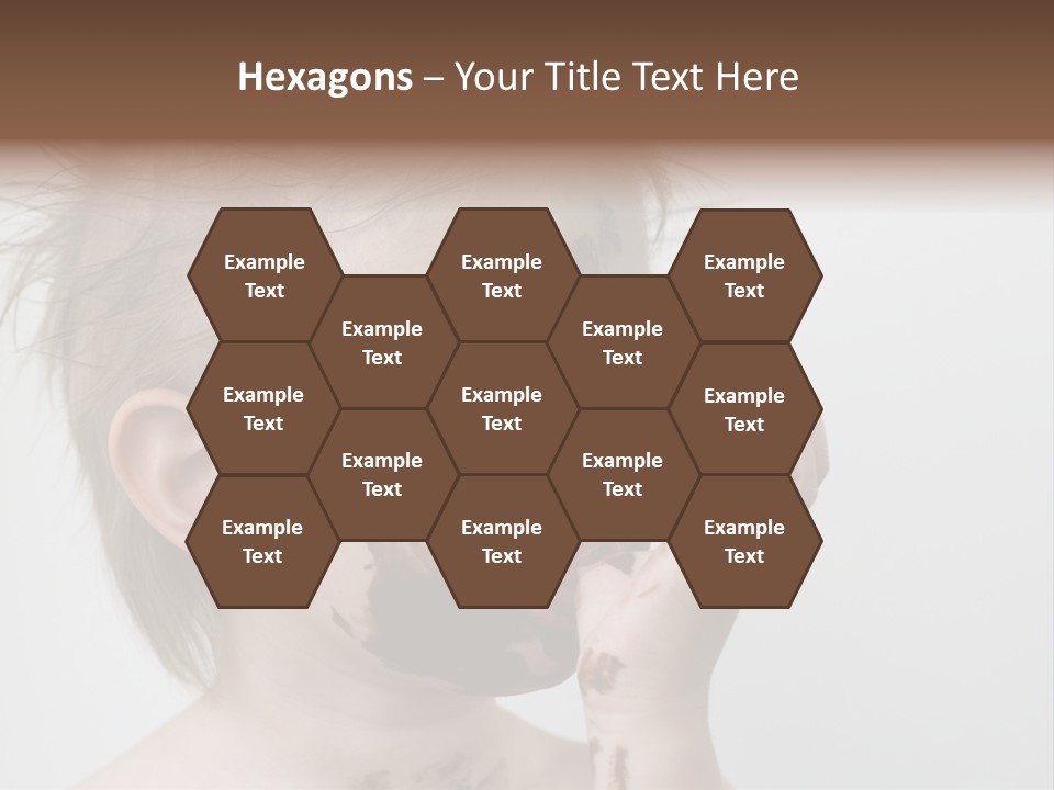 Baby With Face Covered In Chocolate PowerPoint Template