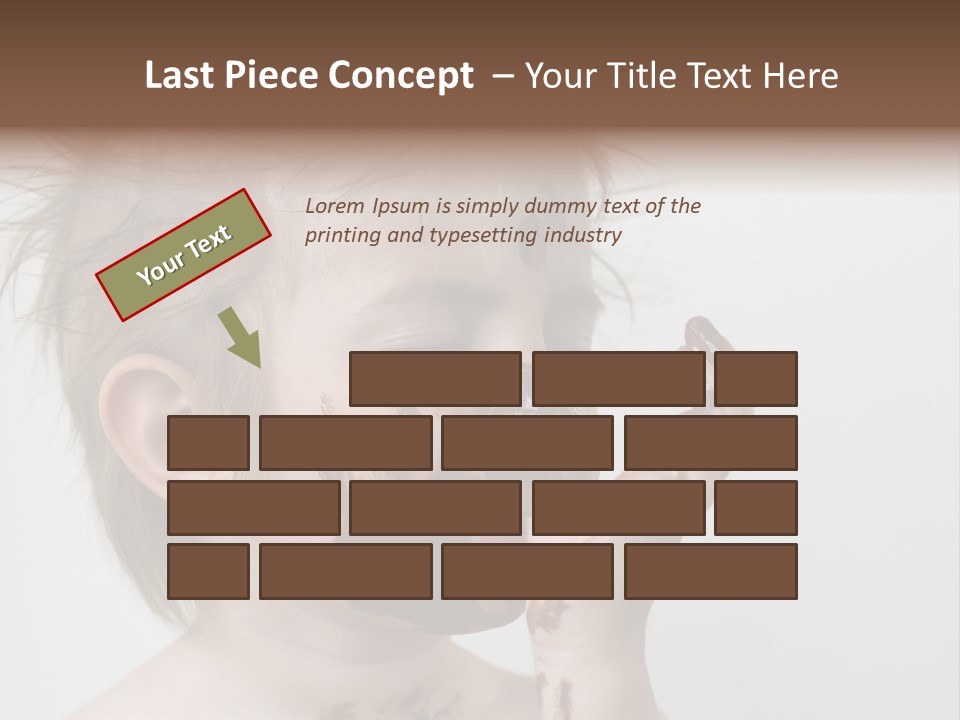 Baby With Face Covered In Chocolate PowerPoint Template