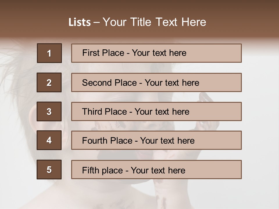 Baby With Face Covered In Chocolate PowerPoint Template