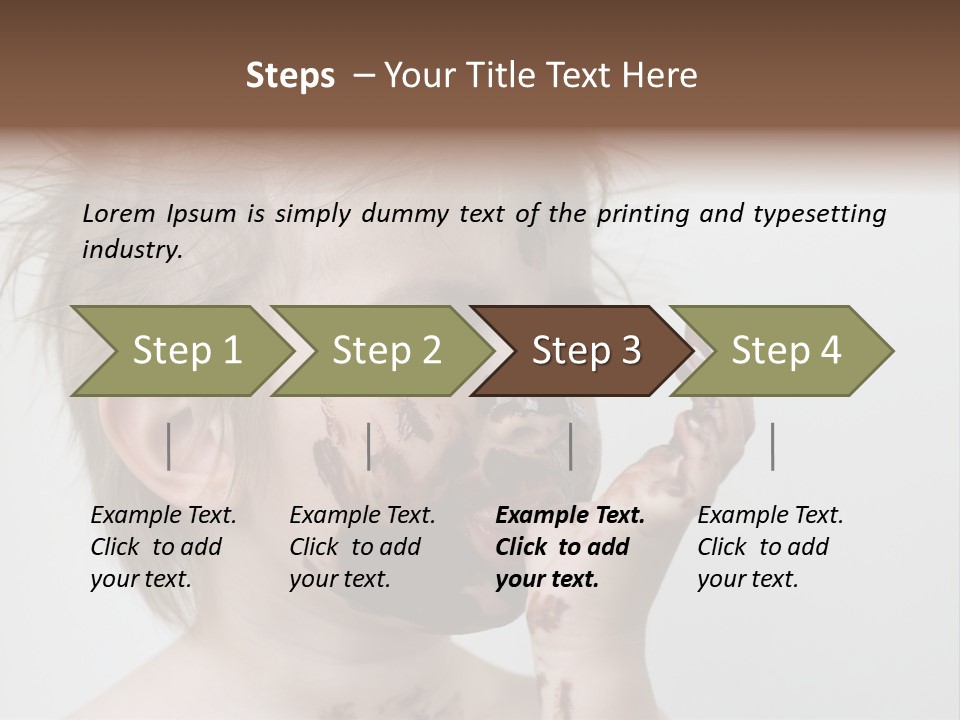 Baby With Face Covered In Chocolate PowerPoint Template