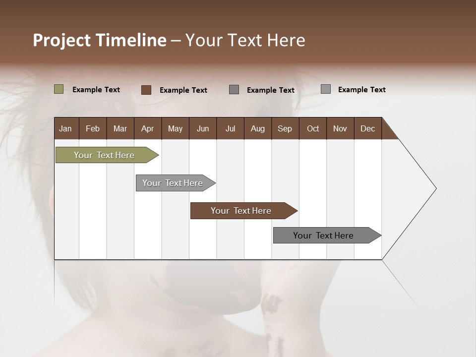 Baby With Face Covered In Chocolate PowerPoint Template