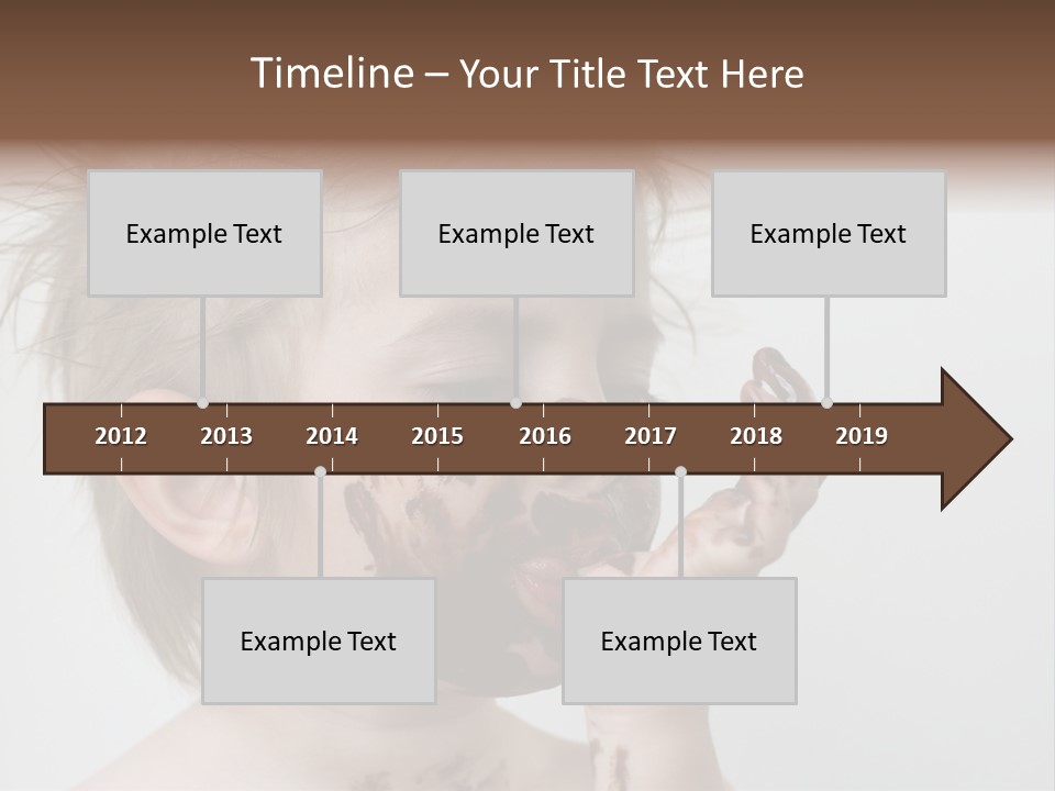 Baby With Face Covered In Chocolate PowerPoint Template