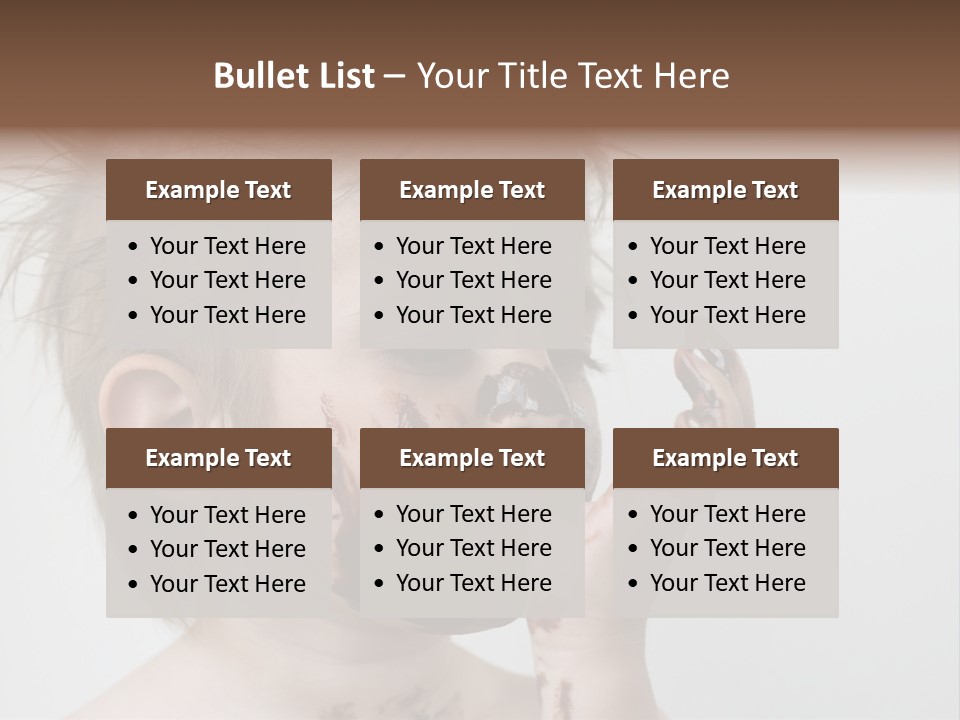 Baby With Face Covered In Chocolate PowerPoint Template