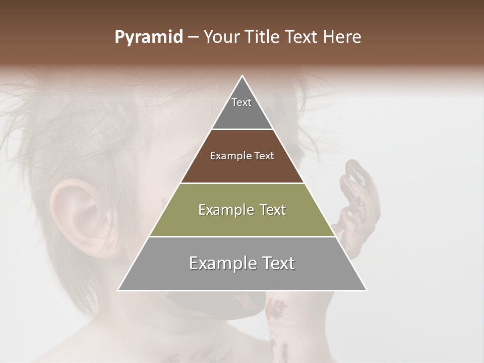 Baby With Face Covered In Chocolate PowerPoint Template