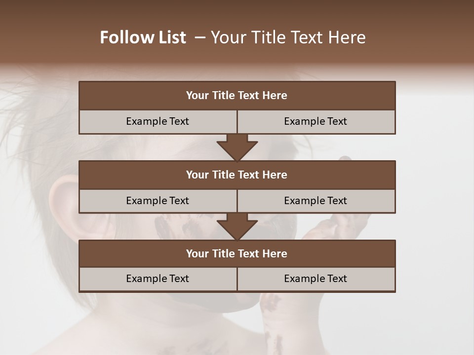 Baby With Face Covered In Chocolate PowerPoint Template