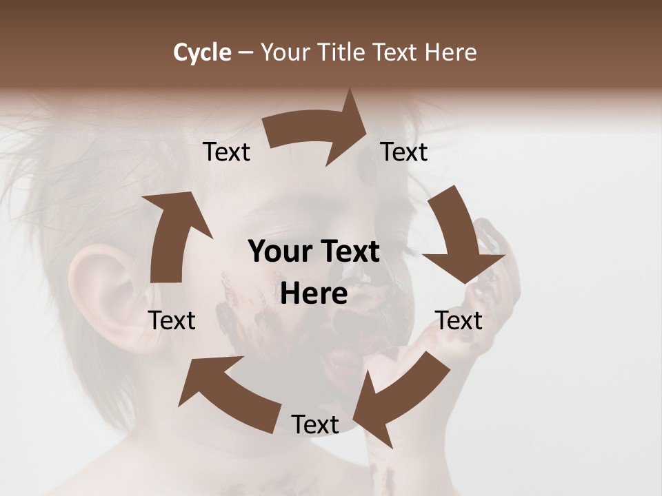Baby With Face Covered In Chocolate PowerPoint Template
