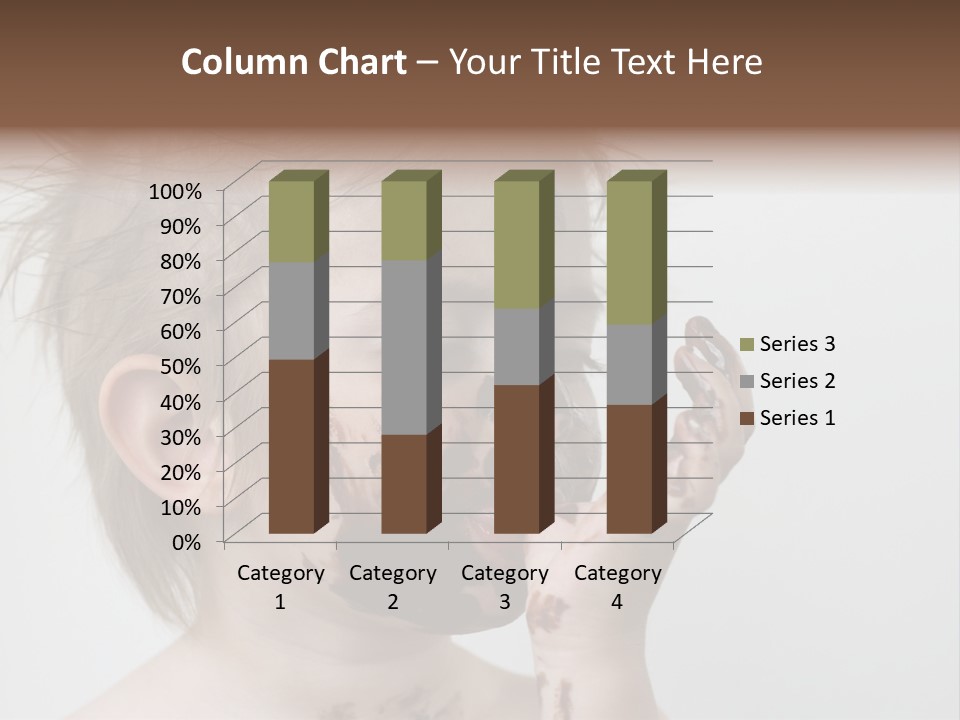 Baby With Face Covered In Chocolate PowerPoint Template