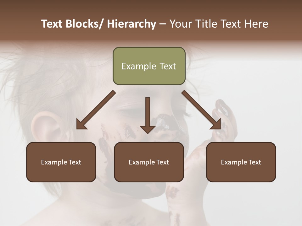 Baby With Face Covered In Chocolate PowerPoint Template