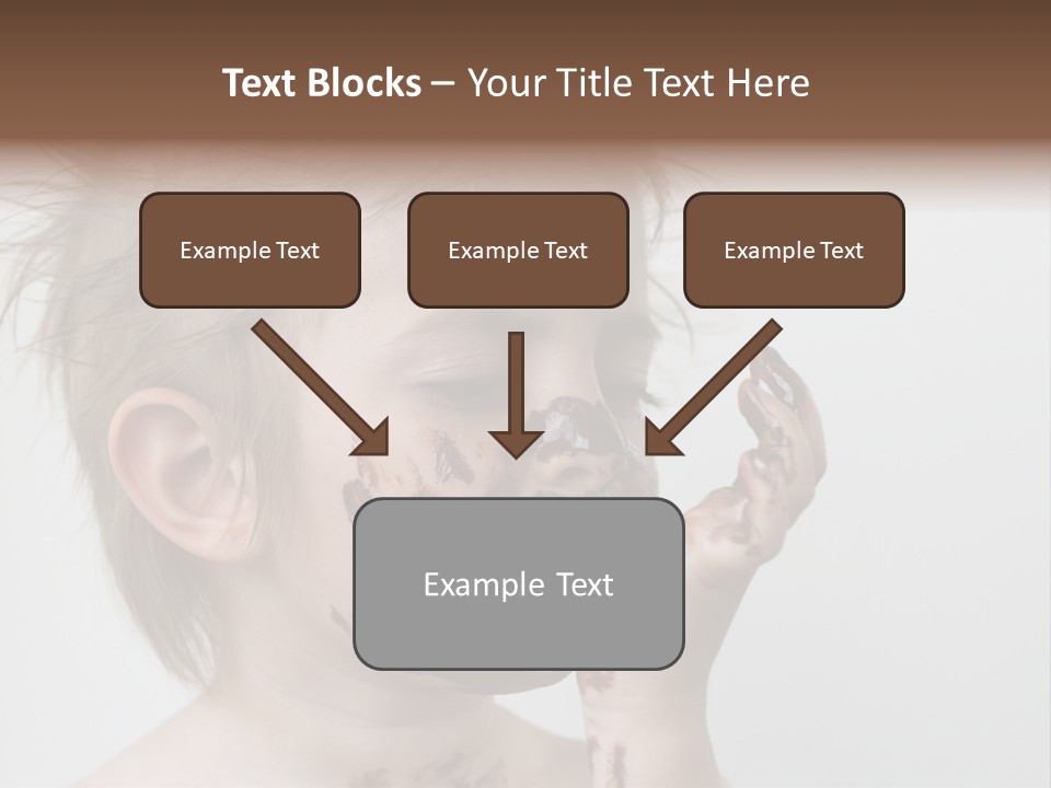 Baby With Face Covered In Chocolate PowerPoint Template