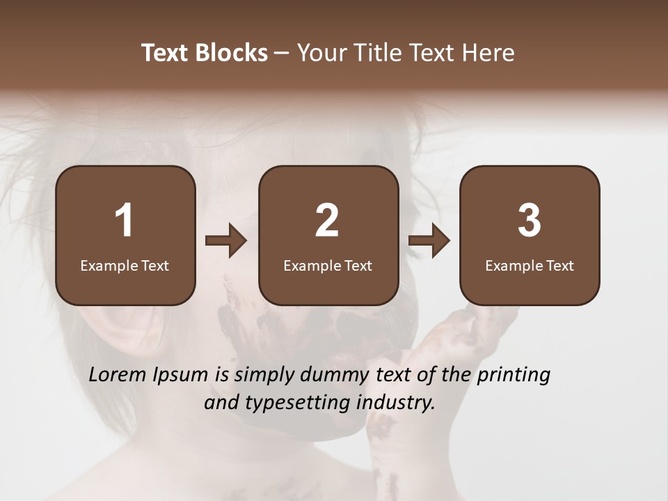 Baby With Face Covered In Chocolate PowerPoint Template