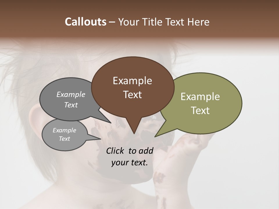 Baby With Face Covered In Chocolate PowerPoint Template