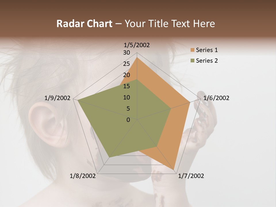 Baby With Face Covered In Chocolate PowerPoint Template