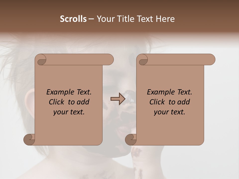 Baby With Face Covered In Chocolate PowerPoint Template