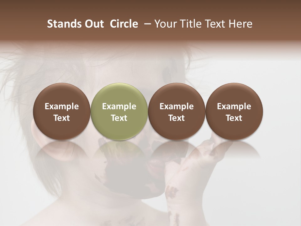 Baby With Face Covered In Chocolate PowerPoint Template