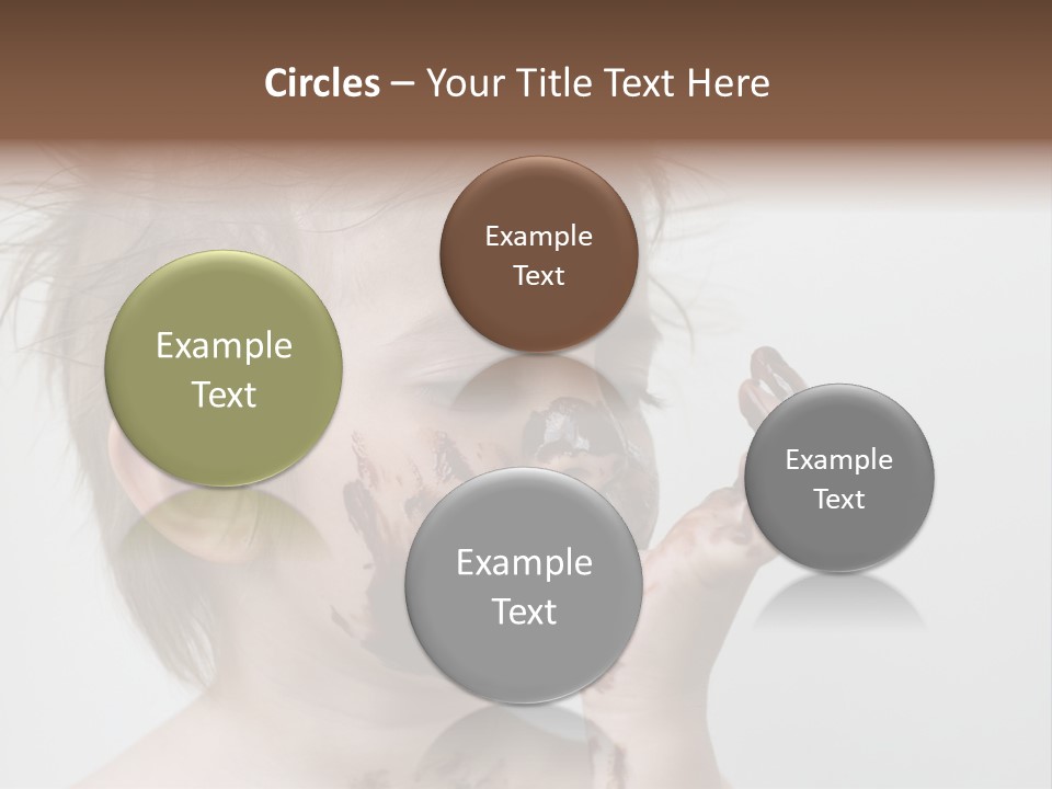 Baby With Face Covered In Chocolate PowerPoint Template