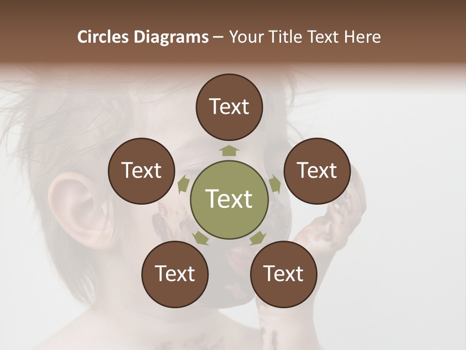 Baby With Face Covered In Chocolate PowerPoint Template